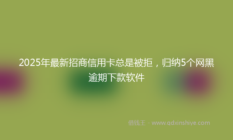 2025年最新招商信用卡总是被拒，归纳5个网黑逾期下款软件