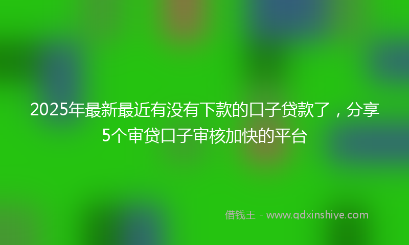 2025年最新最近有没有下款的口子贷款了，分享5个审贷口子审核加快的平台