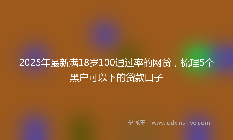2025年最新满18岁100通过率的网贷，梳理5个黑户可以下的贷款口子