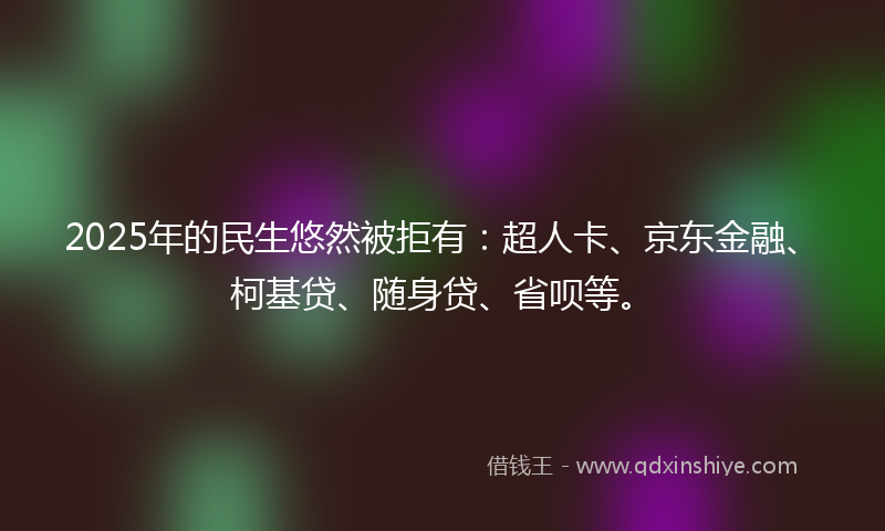 2025年的民生悠然被拒有：超人卡、京东金融、柯基贷、随身贷、省呗等。