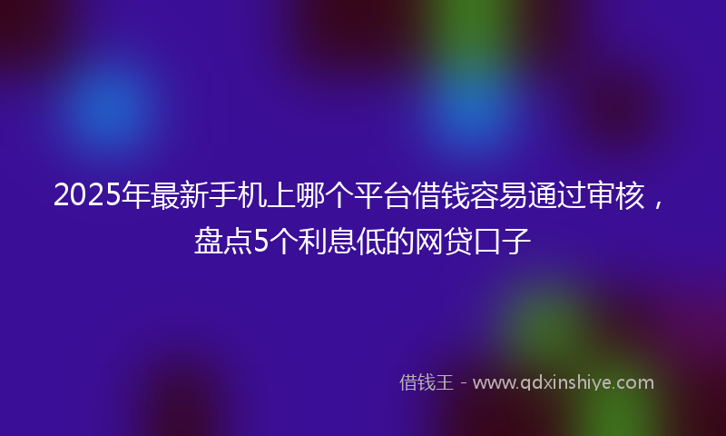 2025年最新手机上哪个平台借钱容易通过审核，盘点5个利息低的网贷口子