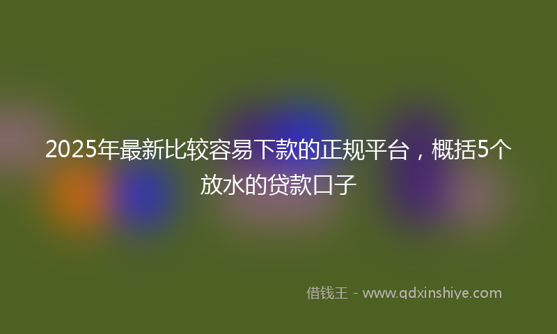 2025年最新比较容易下款的正规平台，概括5个放水的贷款口子