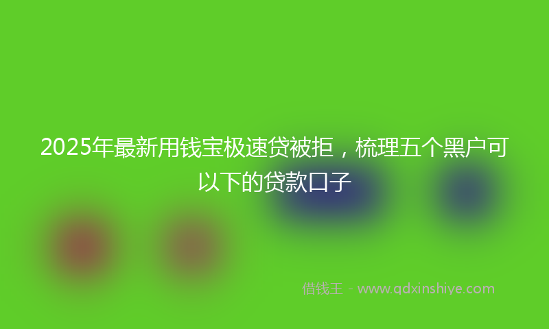 2025年最新用钱宝极速贷被拒，梳理五个黑户可以下的贷款口子