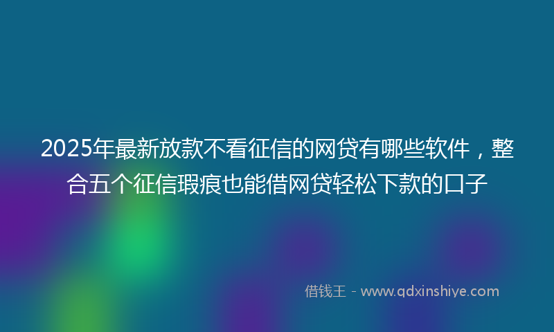 2025年最新放款不看征信的网贷有哪些软件，整合五个征信瑕疵也能借网贷轻松下款的口子
