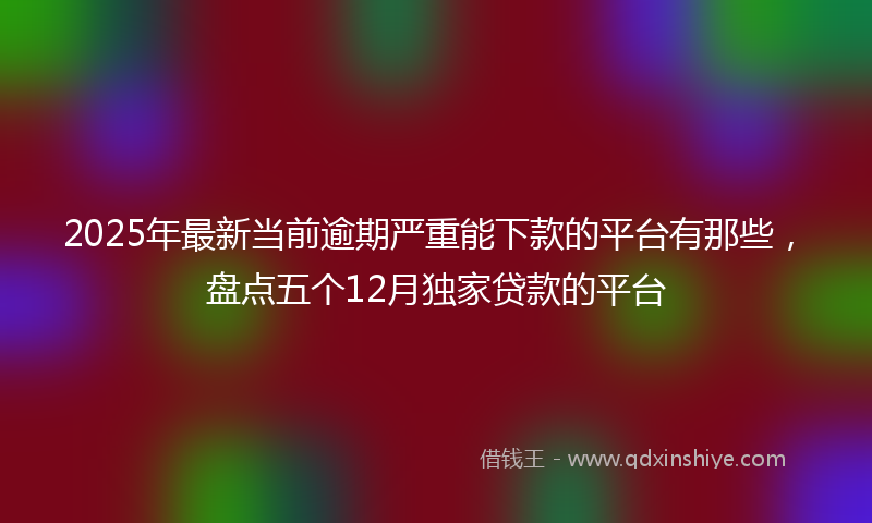2025年最新当前逾期严重能下款的平台有那些，盘点五个12月独家贷款的平台