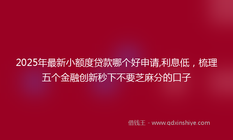 2025年最新小额度贷款哪个好申请,利息低，梳理五个金融创新秒下不要芝麻分的口子