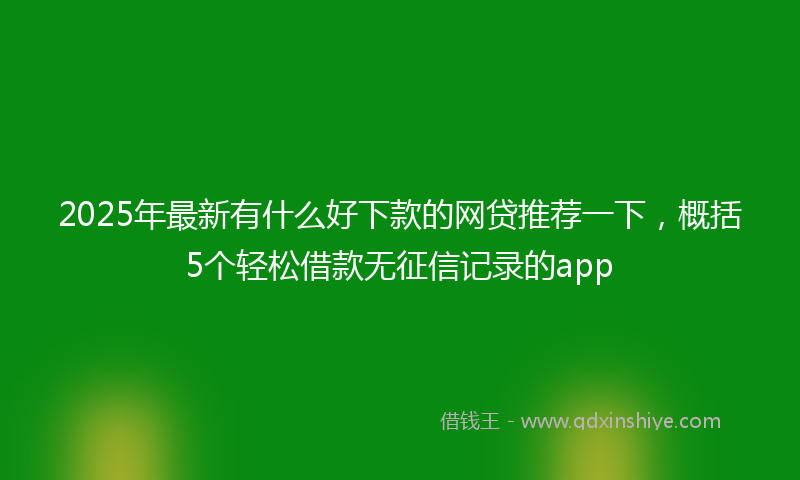 2025年最新有什么好下款的网贷推荐一下，概括5个轻松借款无征信记录的app