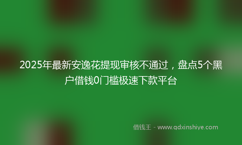 2025年最新安逸花提现审核不通过，盘点5个黑户借钱0门槛极速下款平台
