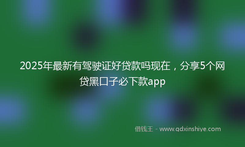 2025年最新有驾驶证好贷款吗现在，分享5个网贷黑口子必下款app