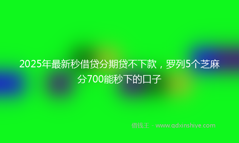 2025年最新秒借贷分期贷不下款，罗列5个芝麻分700能秒下的口子