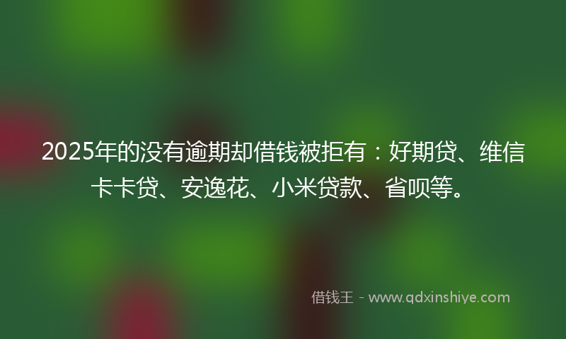 2025年的没有逾期却借钱被拒有：好期贷、维信卡卡贷、安逸花、小米贷款、省呗等。