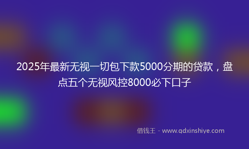 2025年最新无视一切包下款5000分期的贷款，盘点五个无视风控8000必下口子