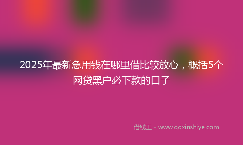 2025年最新急用钱在哪里借比较放心，概括5个网贷黑户必下款的口子