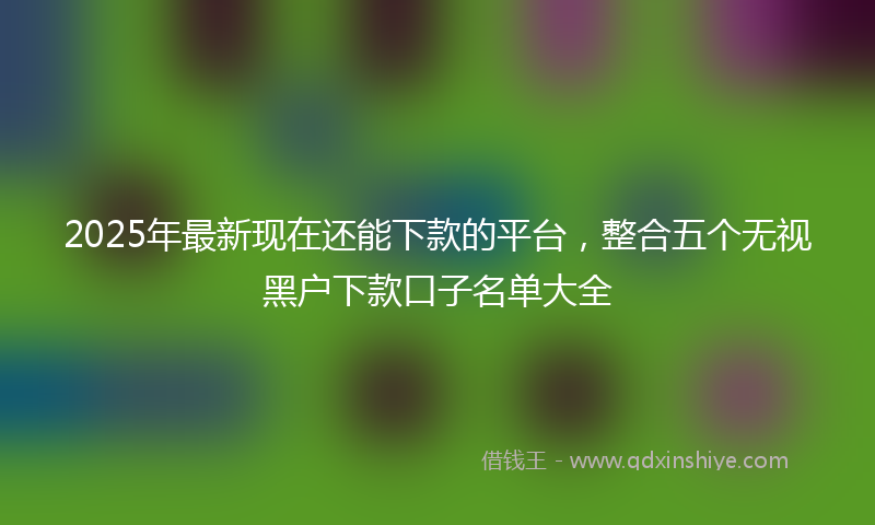 2025年最新现在还能下款的平台，整合五个无视黑户下款口子名单大全