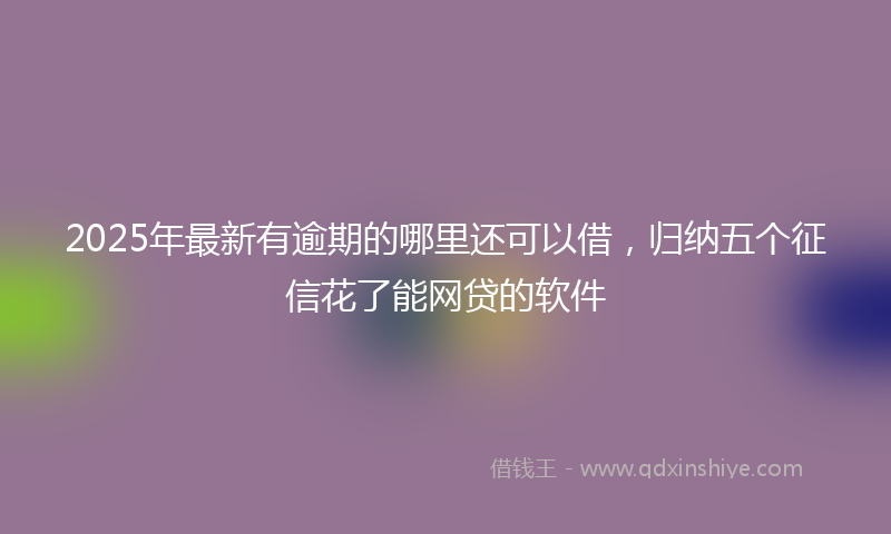 2025年最新有逾期的哪里还可以借，归纳五个征信花了能网贷的软件