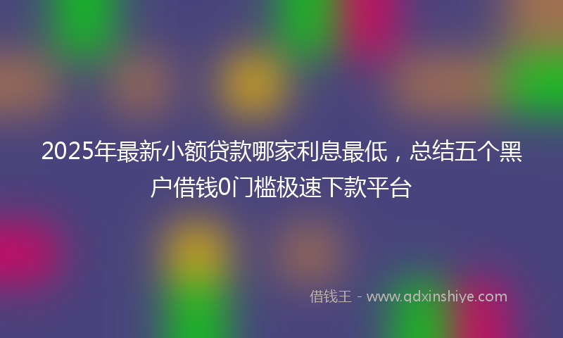 2025年最新小额贷款哪家利息最低，总结五个黑户借钱0门槛极速下款平台