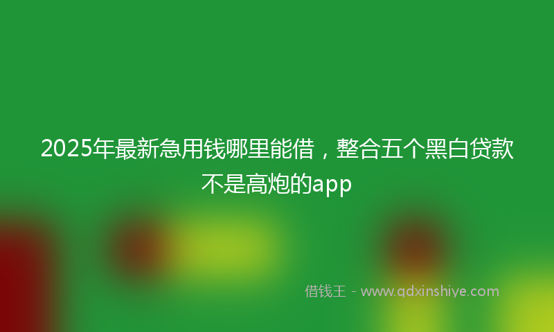 2025年最新急用钱哪里能借，整合五个黑白贷款不是高炮的app