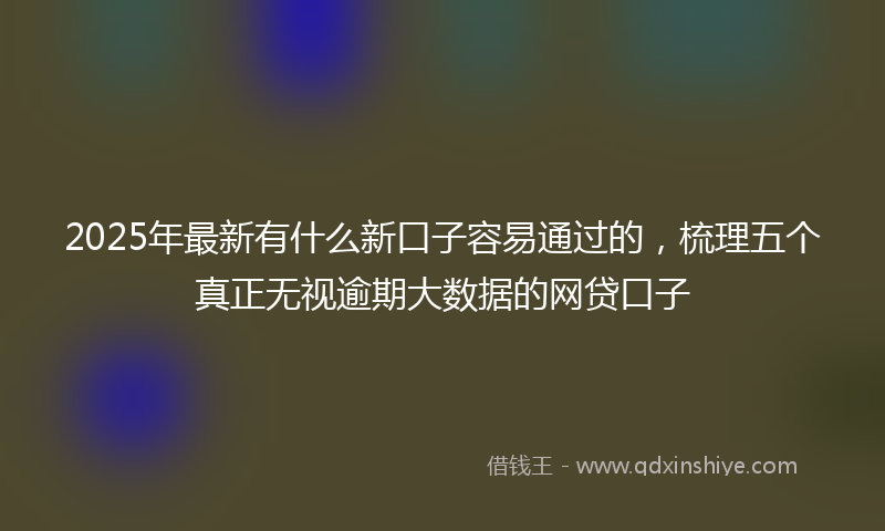 2025年最新有什么新口子容易通过的，梳理五个真正无视逾期大数据的网贷口子