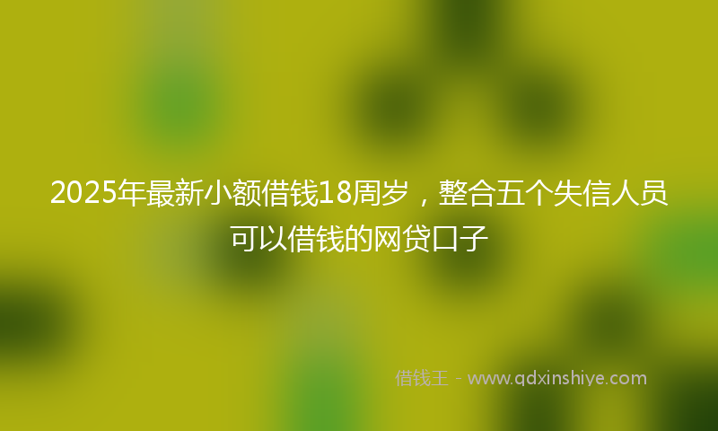 2025年最新小额借钱18周岁，整合五个失信人员可以借钱的网贷口子