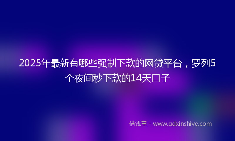 2025年最新有哪些强制下款的网贷平台，罗列5个夜间秒下款的14天口子