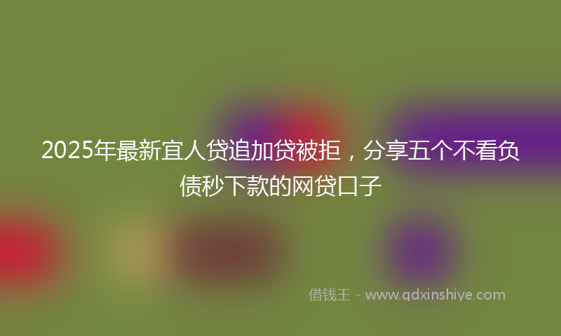 2025年最新宜人贷追加贷被拒，分享五个不看负债秒下款的网贷口子