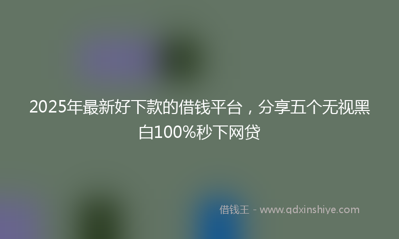 2025年最新好下款的借钱平台，分享五个无视黑白100%秒下网贷
