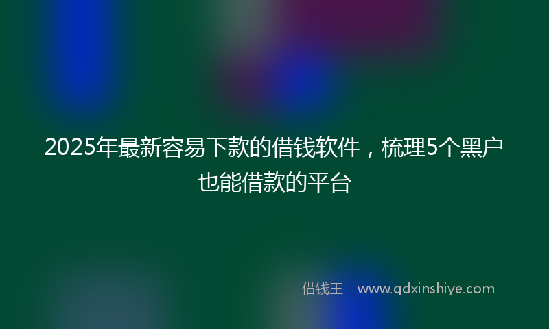 2025年最新容易下款的借钱软件，梳理5个黑户也能借款的平台