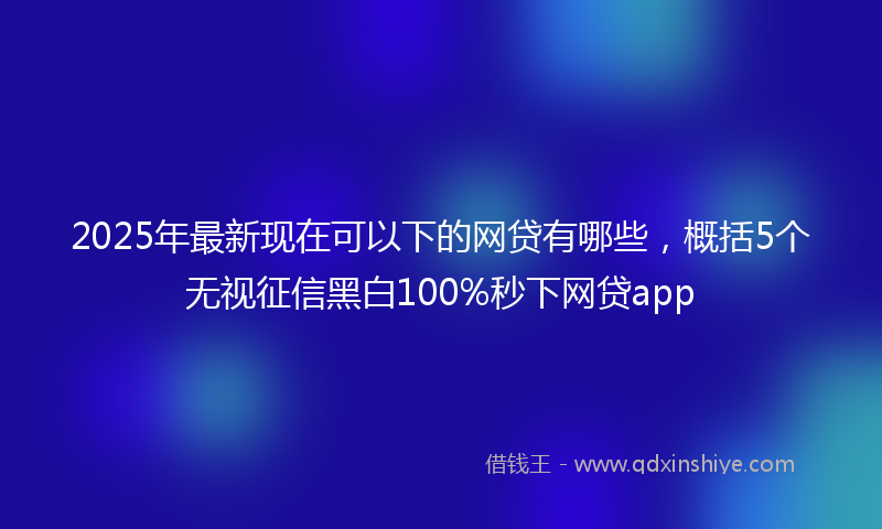 2025年最新现在可以下的网贷有哪些，概括5个无视征信黑白100%秒下网贷app