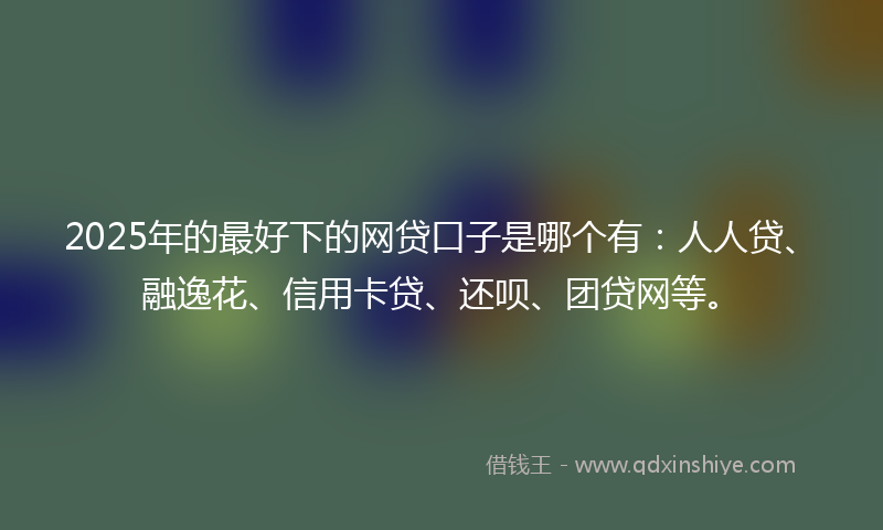 2025年的最好下的网贷口子是哪个有：人人贷、融逸花、信用卡贷、还呗、团贷网等。