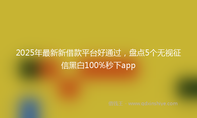 2025年最新新借款平台好通过，盘点5个无视征信黑白100%秒下app