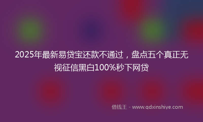 2025年最新易贷宝还款不通过，盘点五个真正无视征信黑白100%秒下网贷