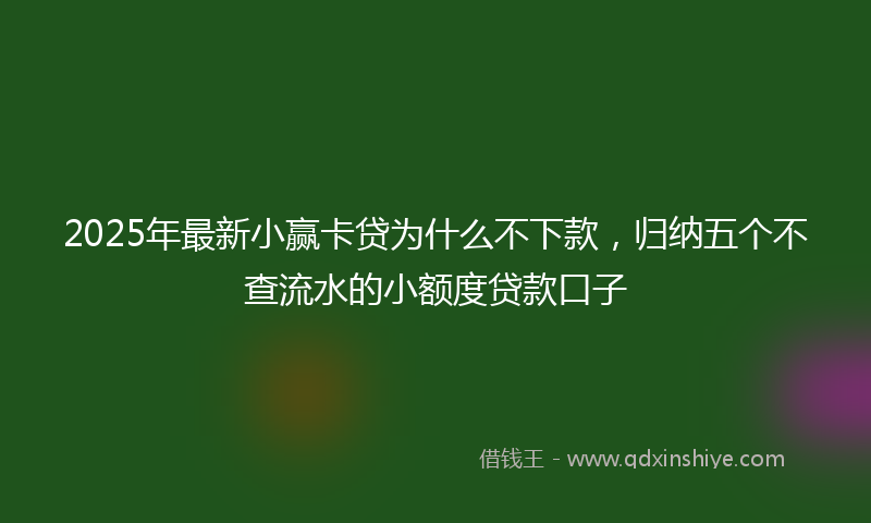 2025年最新小赢卡贷为什么不下款，归纳五个不查流水的小额度贷款口子