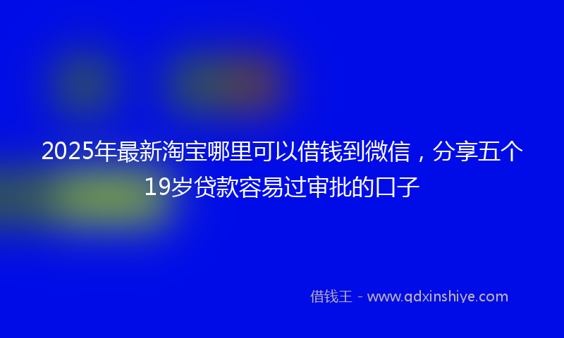 2025年最新淘宝哪里可以借钱到微信，分享五个19岁贷款容易过审批的口子
