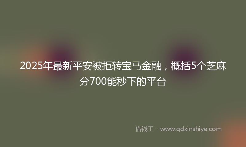 2025年最新平安被拒转宝马金融，概括5个芝麻分700能秒下的平台