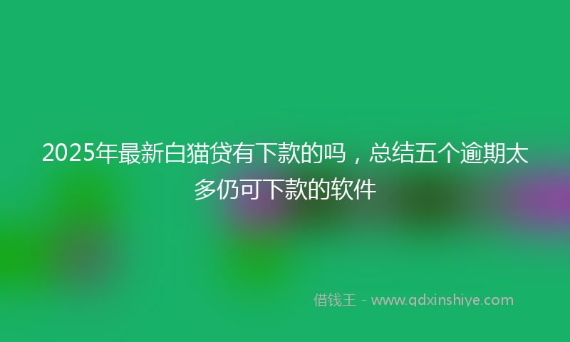 2025年最新白猫贷有下款的吗，总结五个逾期太多仍可下款的软件