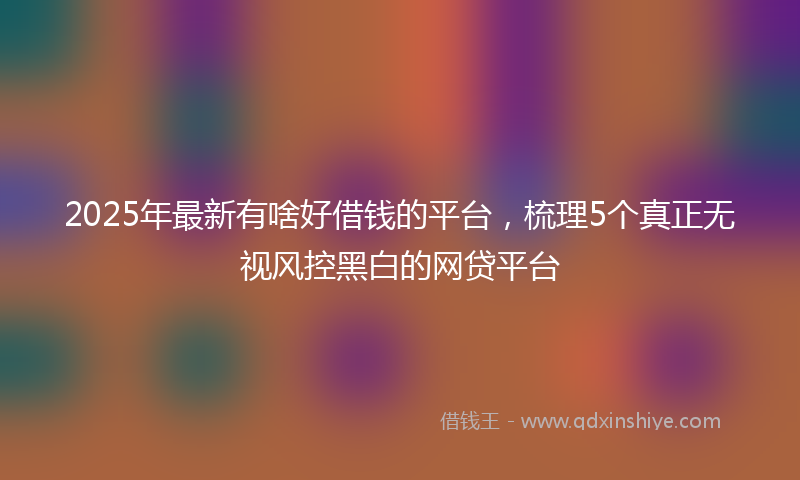 2025年最新有啥好借钱的平台，梳理5个真正无视风控黑白的网贷平台