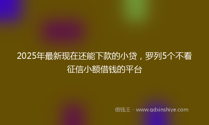 2025年最新现在还能下款的小贷，罗列5个不看征信小额借钱的平台