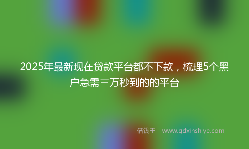 2025年最新现在贷款平台都不下款，梳理5个黑户急需三万秒到的的平台