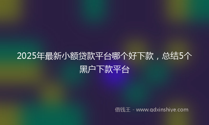 2025年最新小额贷款平台哪个好下款，总结5个黑户下款平台