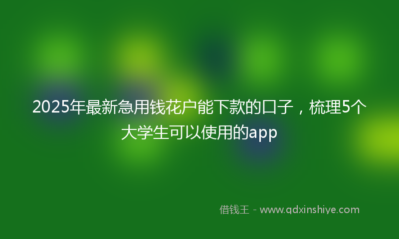 2025年最新急用钱花户能下款的口子，梳理5个大学生可以使用的app