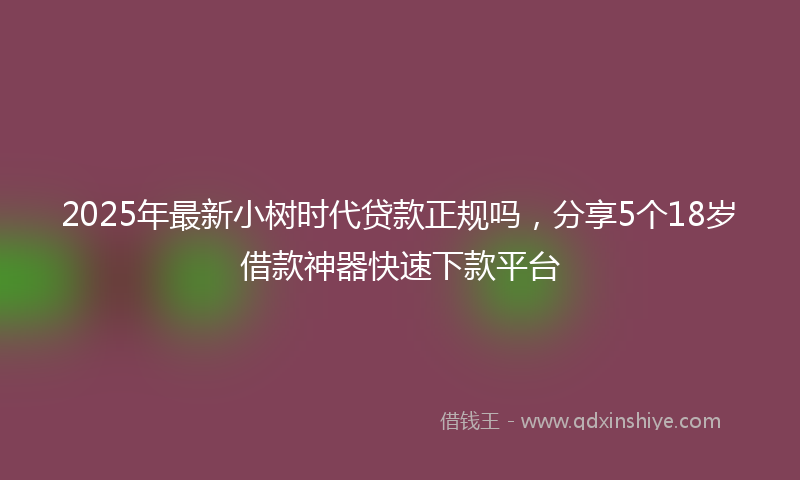 2025年最新小树时代贷款正规吗，分享5个18岁借款神器快速下款平台