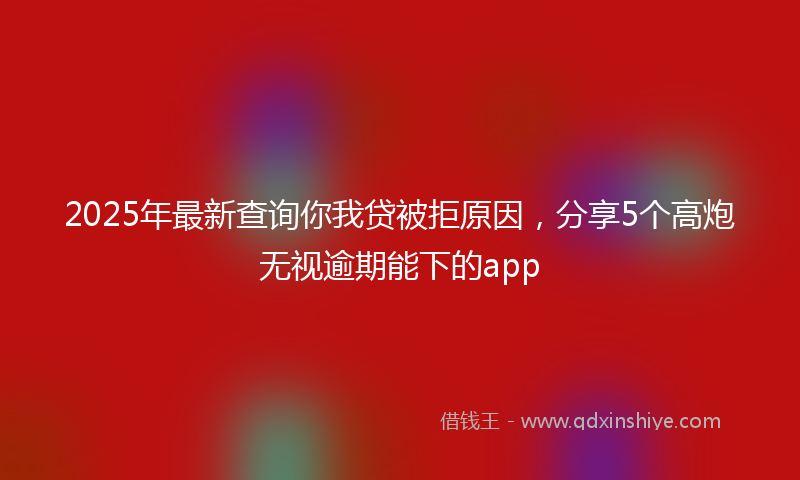 2025年最新查询你我贷被拒原因，分享5个高炮无视逾期能下的app