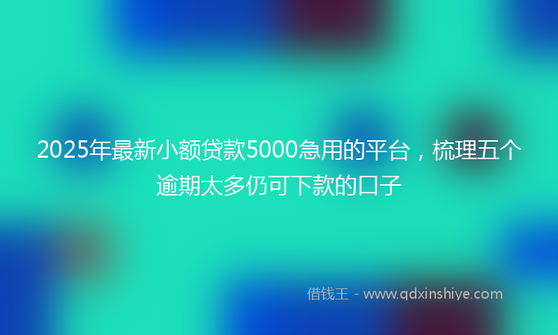 2025年最新小额贷款5000急用的平台，梳理五个逾期太多仍可下款的口子