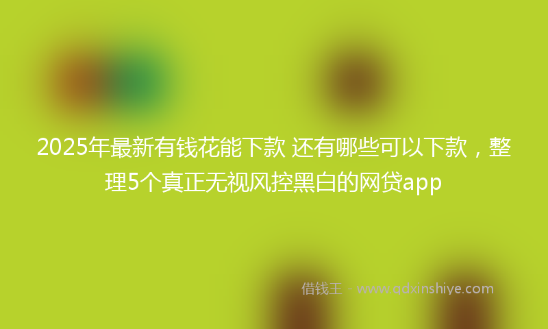 2025年最新有钱花能下款 还有哪些可以下款，整理5个真正无视风控黑白的网贷app