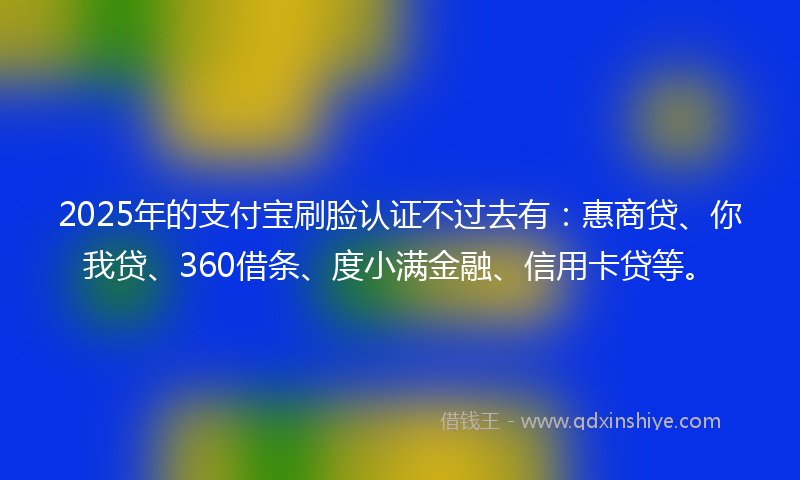 2025年的支付宝刷脸认证不过去有：惠商贷、你我贷、360借条、度小满金融、信用卡贷等。