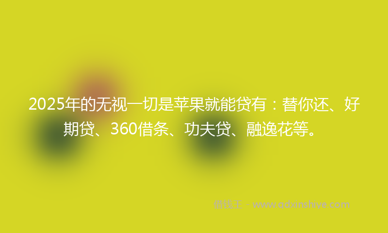 2025年的无视一切是苹果就能贷有：替你还、好期贷、360借条、功夫贷、融逸花等。