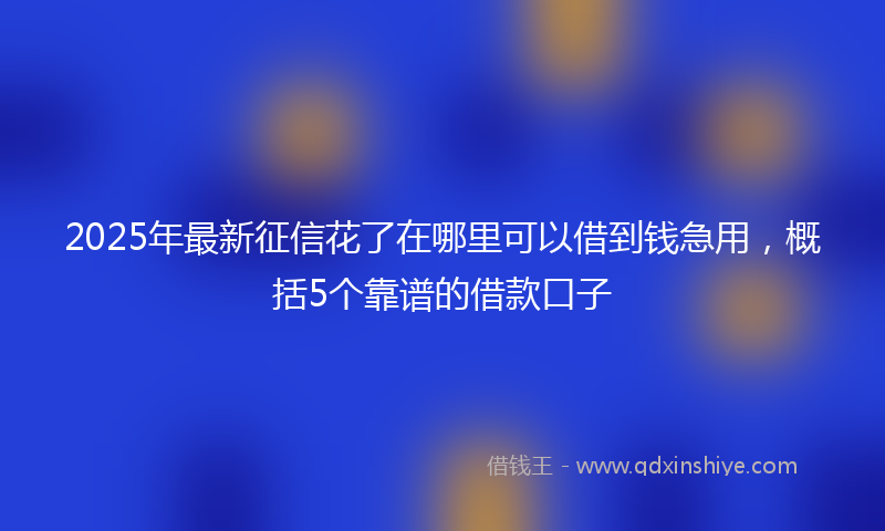 2025年最新征信花了在哪里可以借到钱急用，概括5个靠谱的借款口子