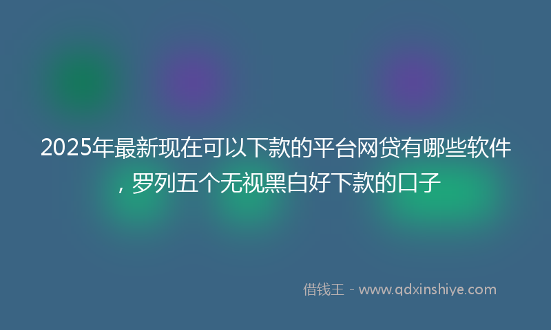 2025年最新现在可以下款的平台网贷有哪些软件，罗列五个无视黑白好下款的口子