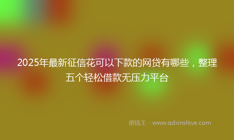 2025年最新征信花可以下款的网贷有哪些，整理五个轻松借款无压力平台