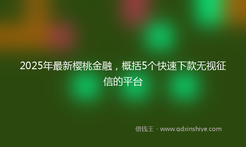 2025年最新樱桃金融，概括5个快速下款无视征信的平台